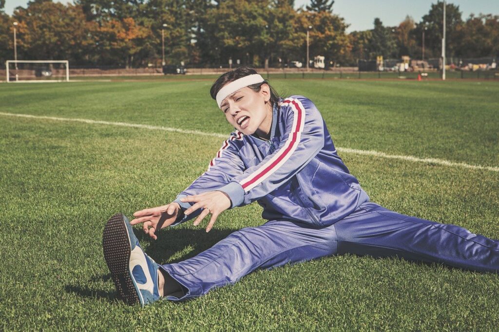 stretching, sports, woman